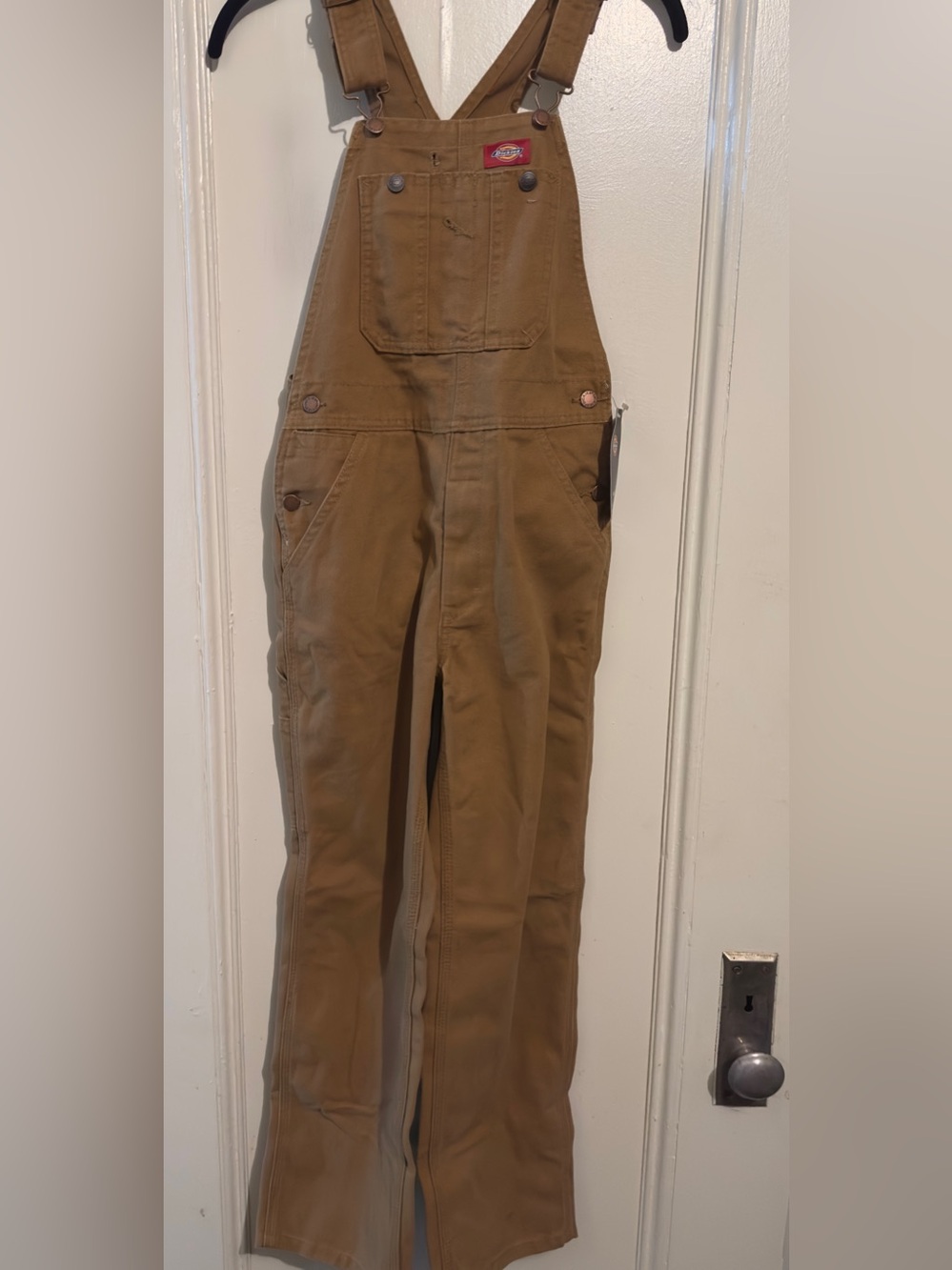 NWT Dickies Boy’s Tan Cargo Overalls. Size MR: medium regular.